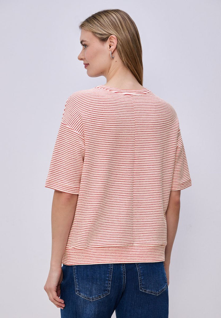 Kurzarmshirt mit Strukturstreifen