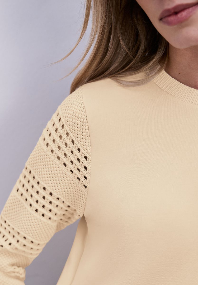 Shirt mit Lochmuster-Ärmeln