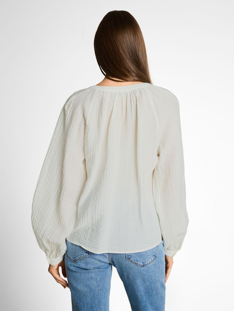 Crinkle Bluse mit Bindeband