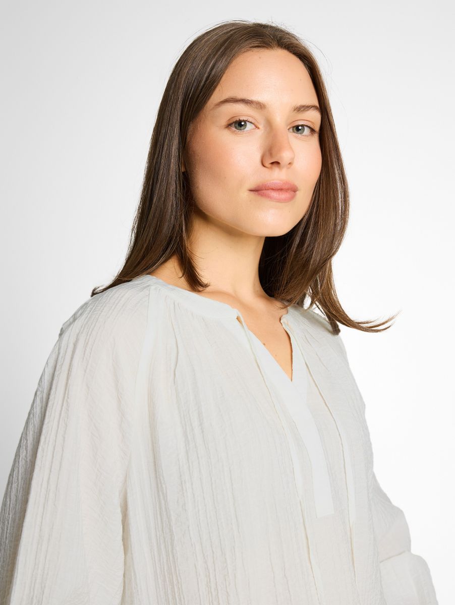 Crinkle Bluse mit Bindeband