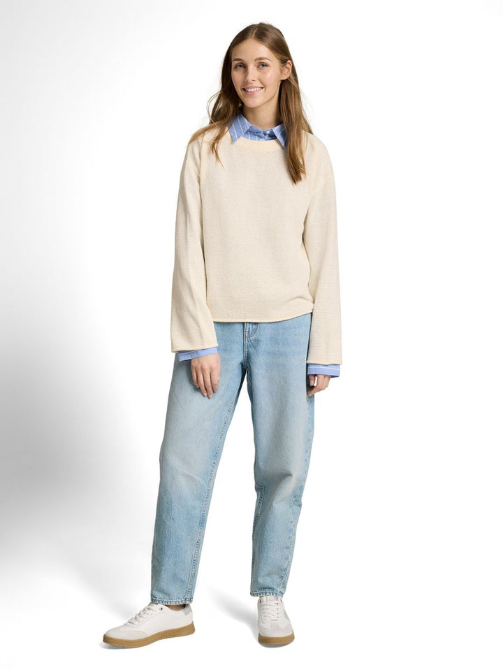 Relaxed Fit Strickpullover mit U-Boot-Ausschnitt