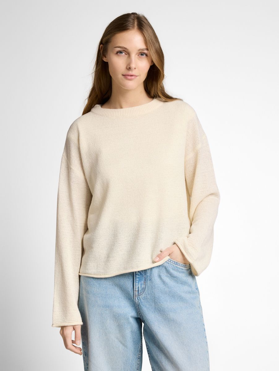 Relaxed Fit Strickpullover mit U-Boot-Ausschnitt