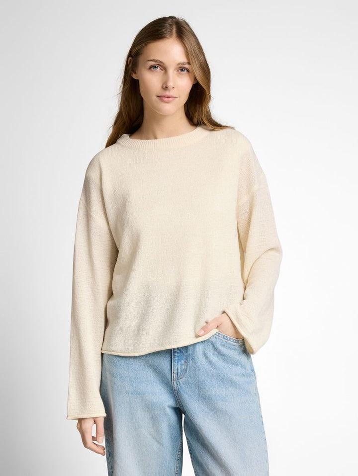 Relaxed Fit Strickpullover mit U-Boot-Ausschnitt