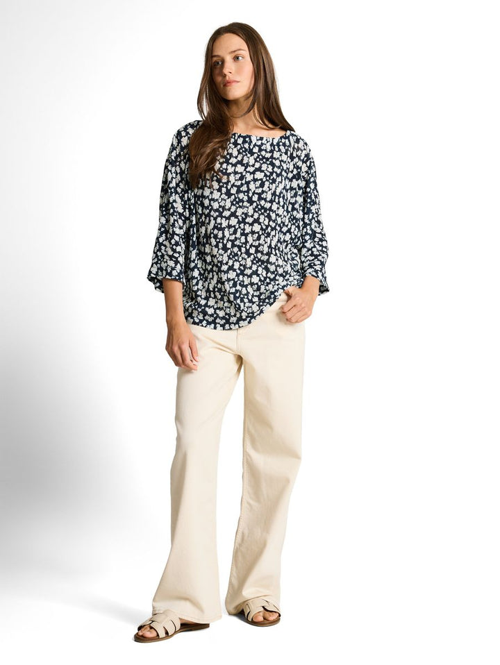 Crinkle T-Shirt mit Fledermausärmeln