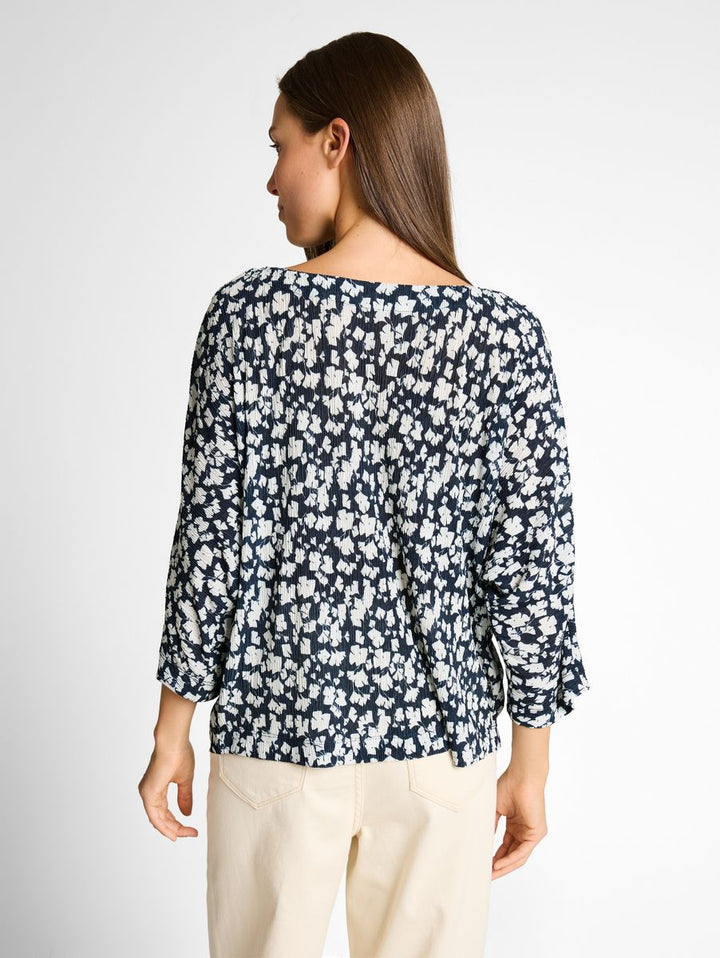 Crinkle T-Shirt mit Fledermausärmeln