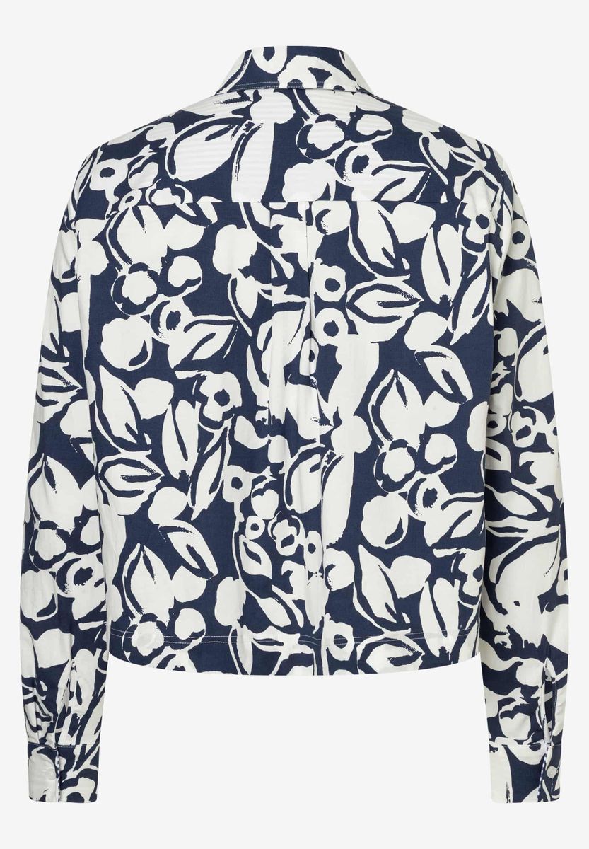 Kurze Baumwoll-Bluse mit Print