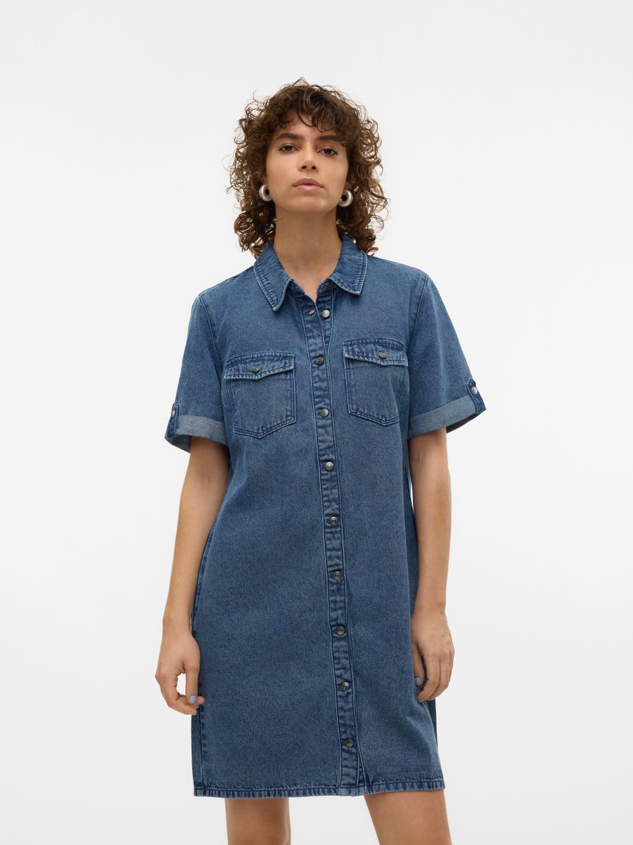 VMJENNIE SS SHORT DENIM DRESS GA NOOS