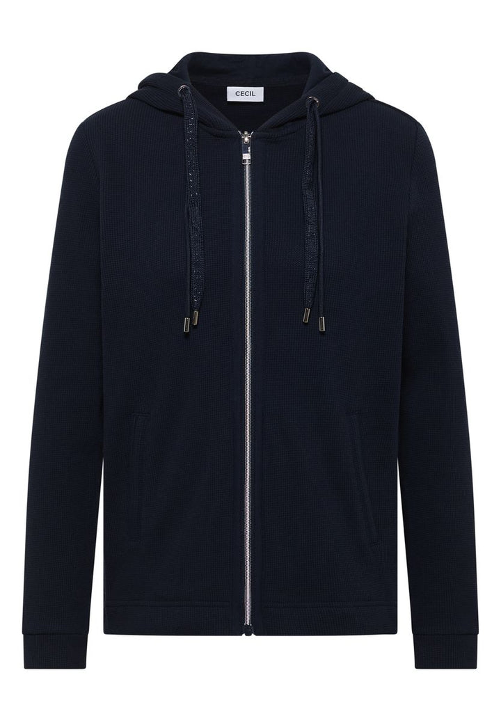 Langarm Jacke mit Kapuze und Taschen