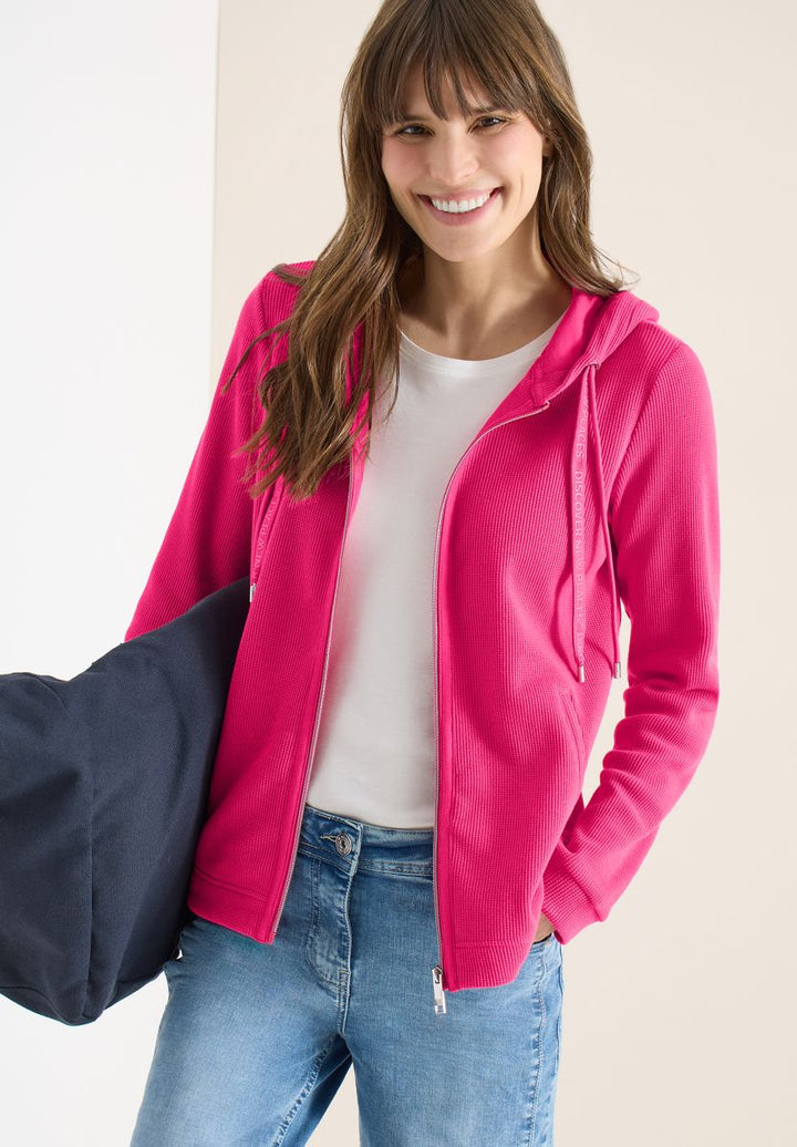 Langarm Jacke mit Kapuze und Taschen