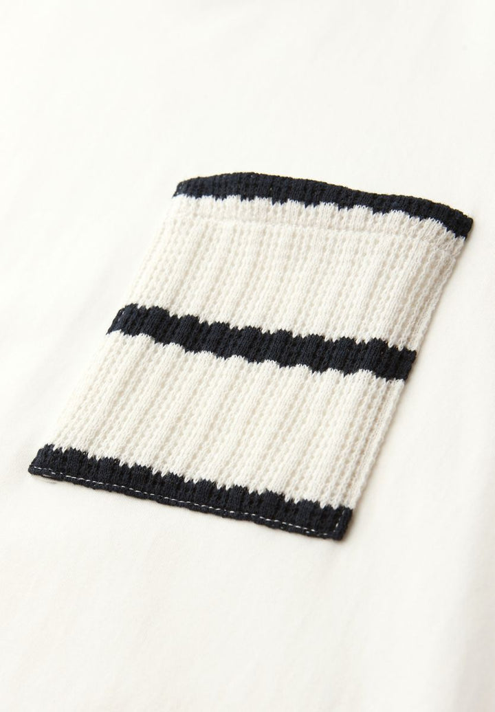 Kurzarm Shirt mit Streifen-Tasche