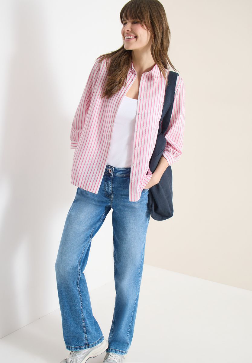 Bluse in Seersucker Qualität