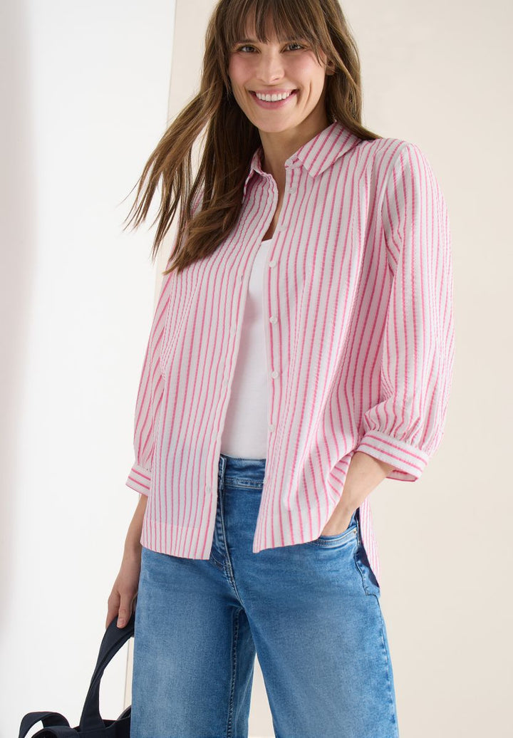 Bluse in Seersucker Qualität