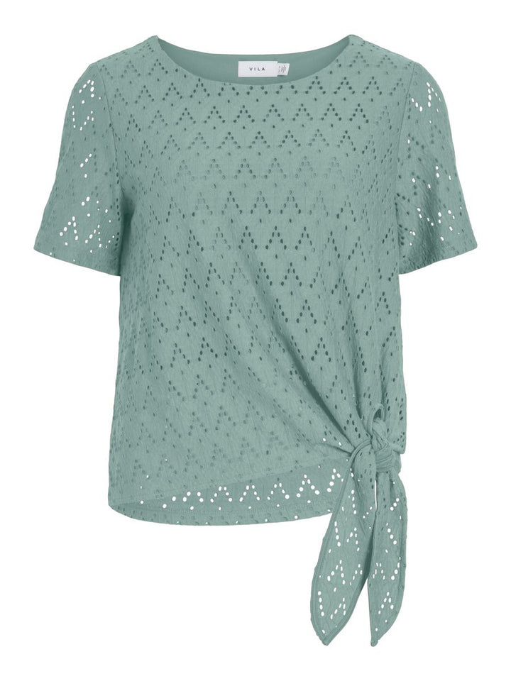 VIAMALINA OPEN O-NECK S/S TOP/VOL/PB