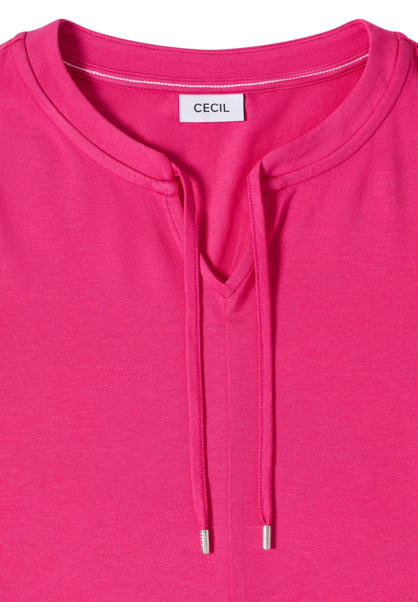 3/4-Arm Shirt mit Split Neck