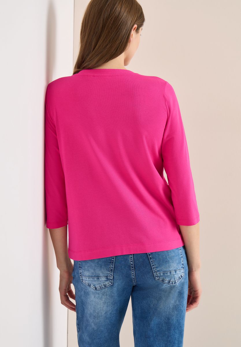 3/4-Arm Shirt mit Split Neck