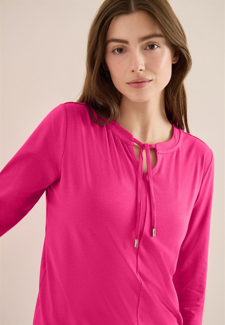 3/4-Arm Shirt mit Split Neck