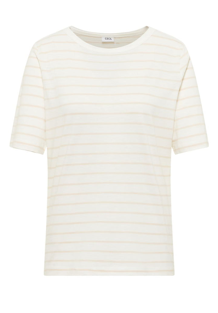 T-Shirt mit Boatneck und Streifen