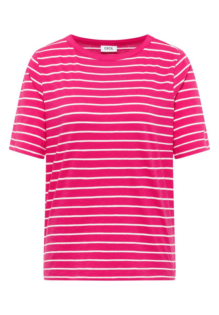 T-Shirt mit Boatneck und Streifen