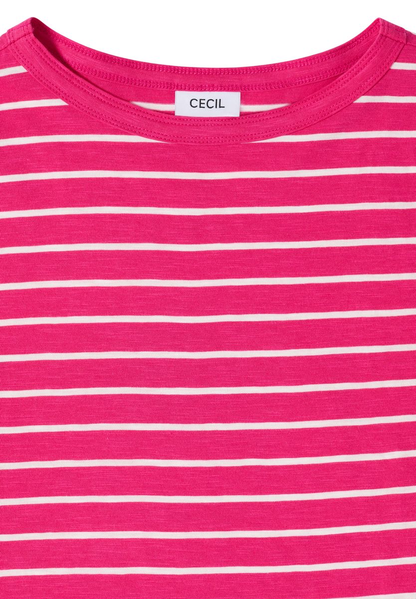 T-Shirt mit Boatneck und Streifen