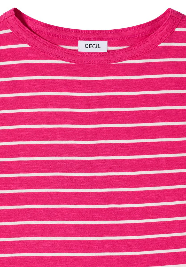 T-Shirt mit Boatneck und Streifen