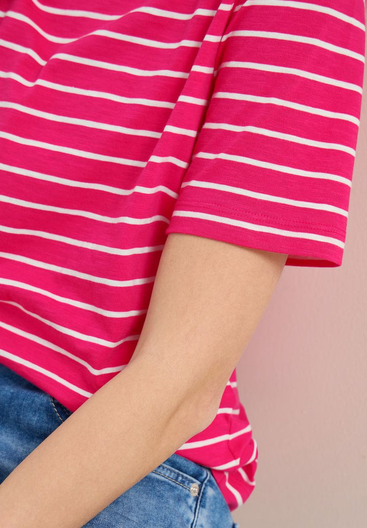 T-Shirt mit Boatneck und Streifen