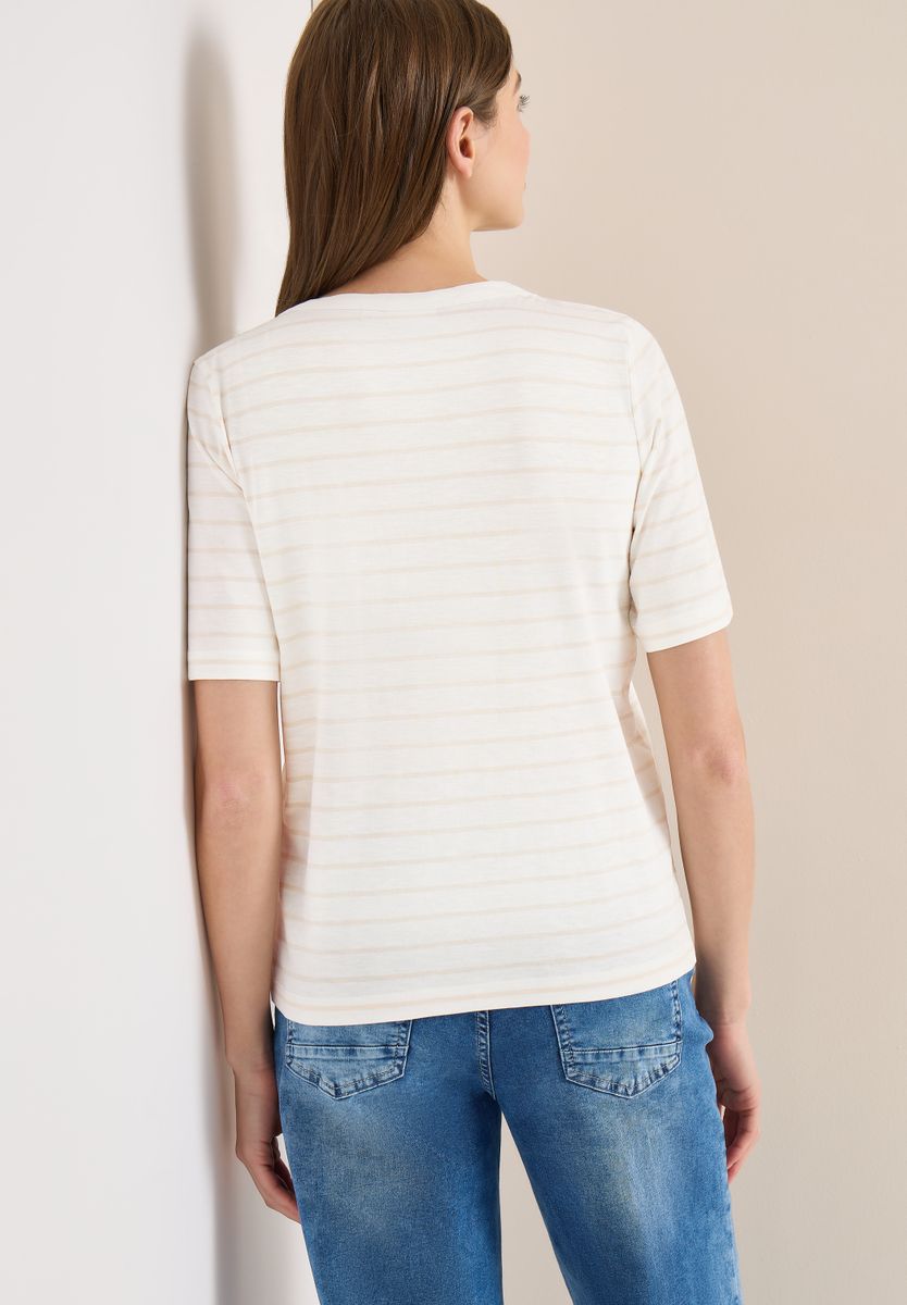 T-Shirt mit Boatneck und Streifen