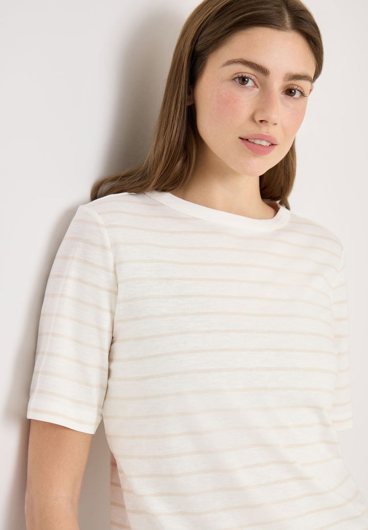 T-Shirt mit Boatneck und Streifen
