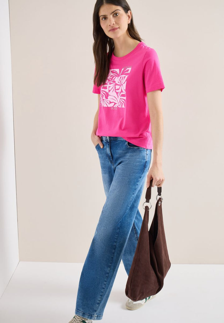 T-Shirt mit Rundhals und Frontprint