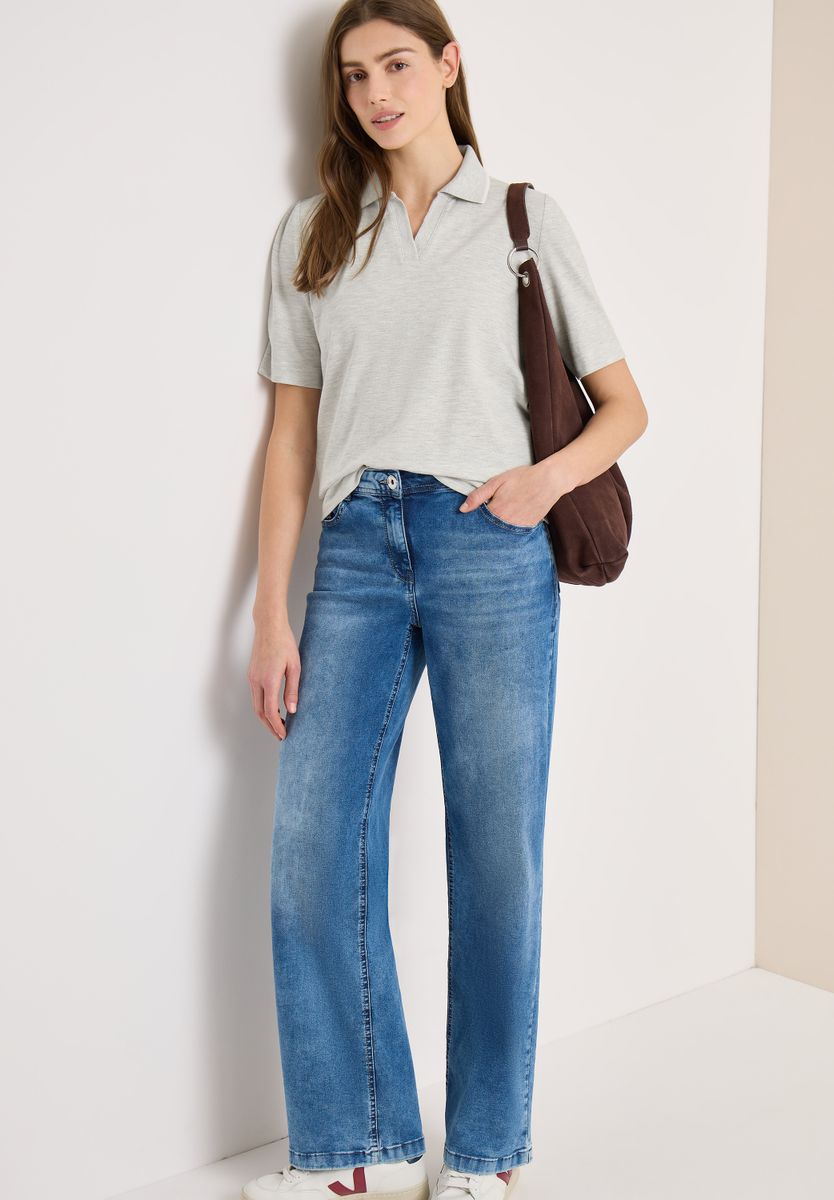 Kurzarm Poloshirt aus Piqué Ware