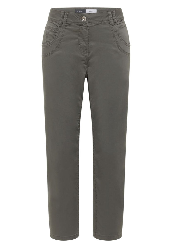 Mid Waist Slim Leg Hose im Casual Fit