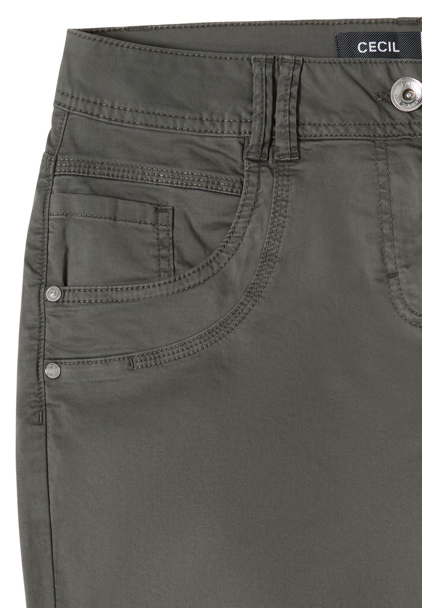Mid Waist Slim Leg Hose im Casual Fit