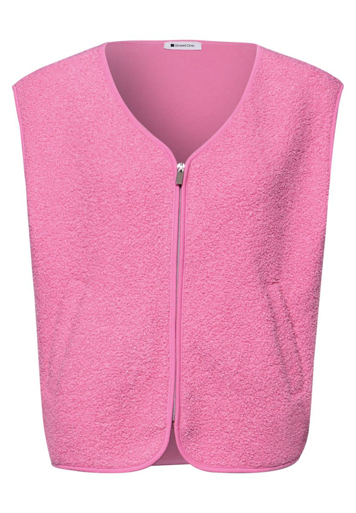 Weste mit V-Neck aus Teddy-Material