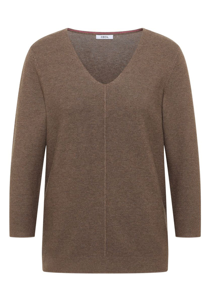 3/4-Arm Pullover mit Struktur
