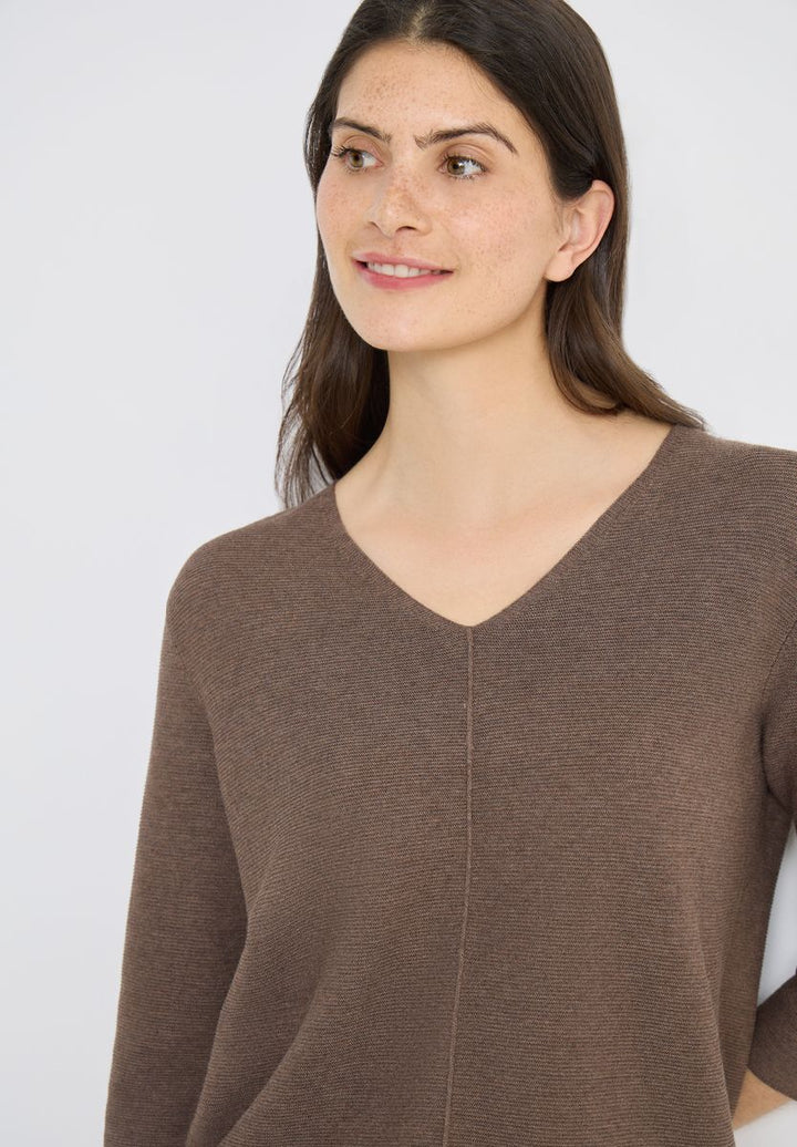 3/4-Arm Pullover mit Struktur