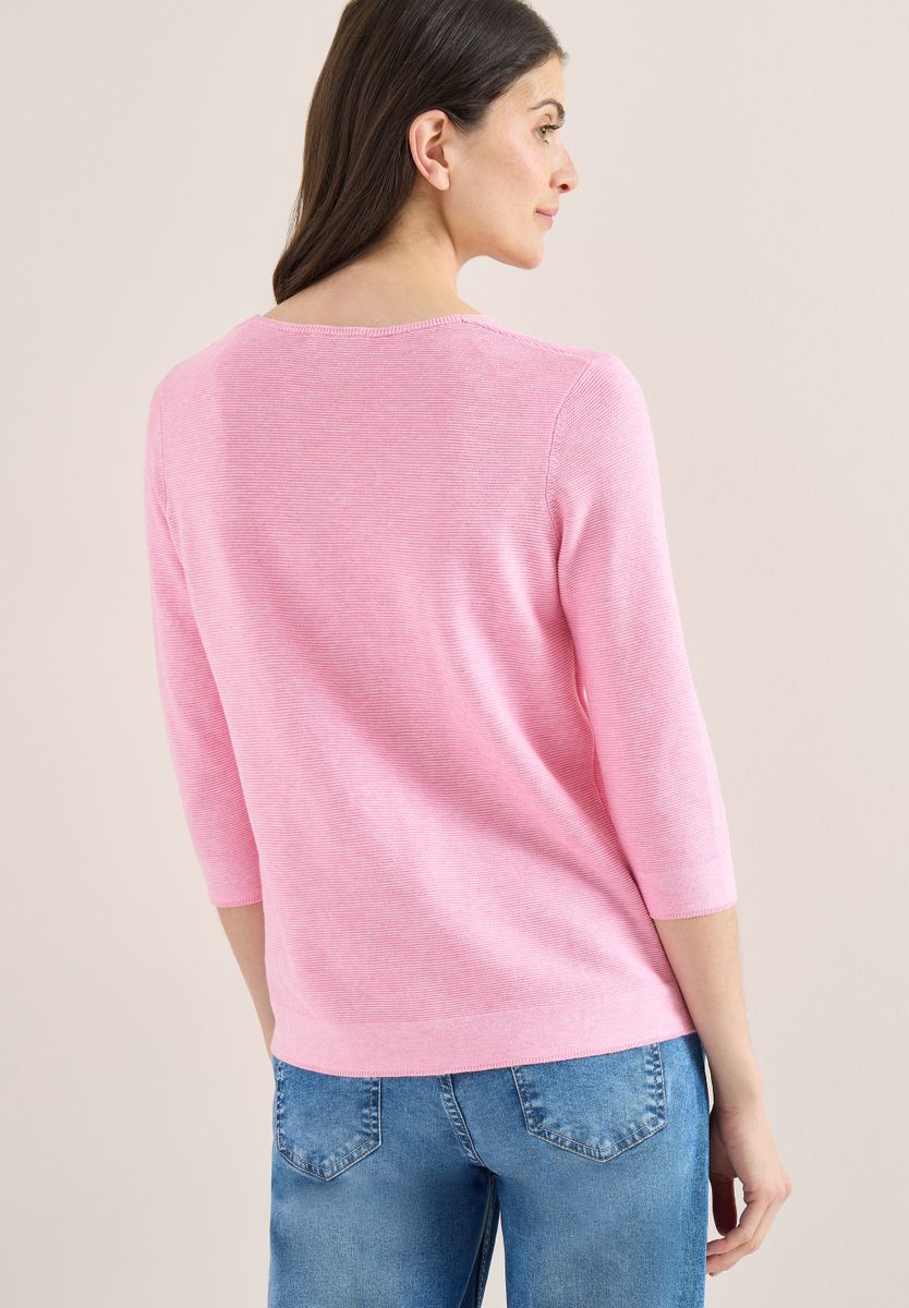 3/4-Arm Pullover mit Struktur