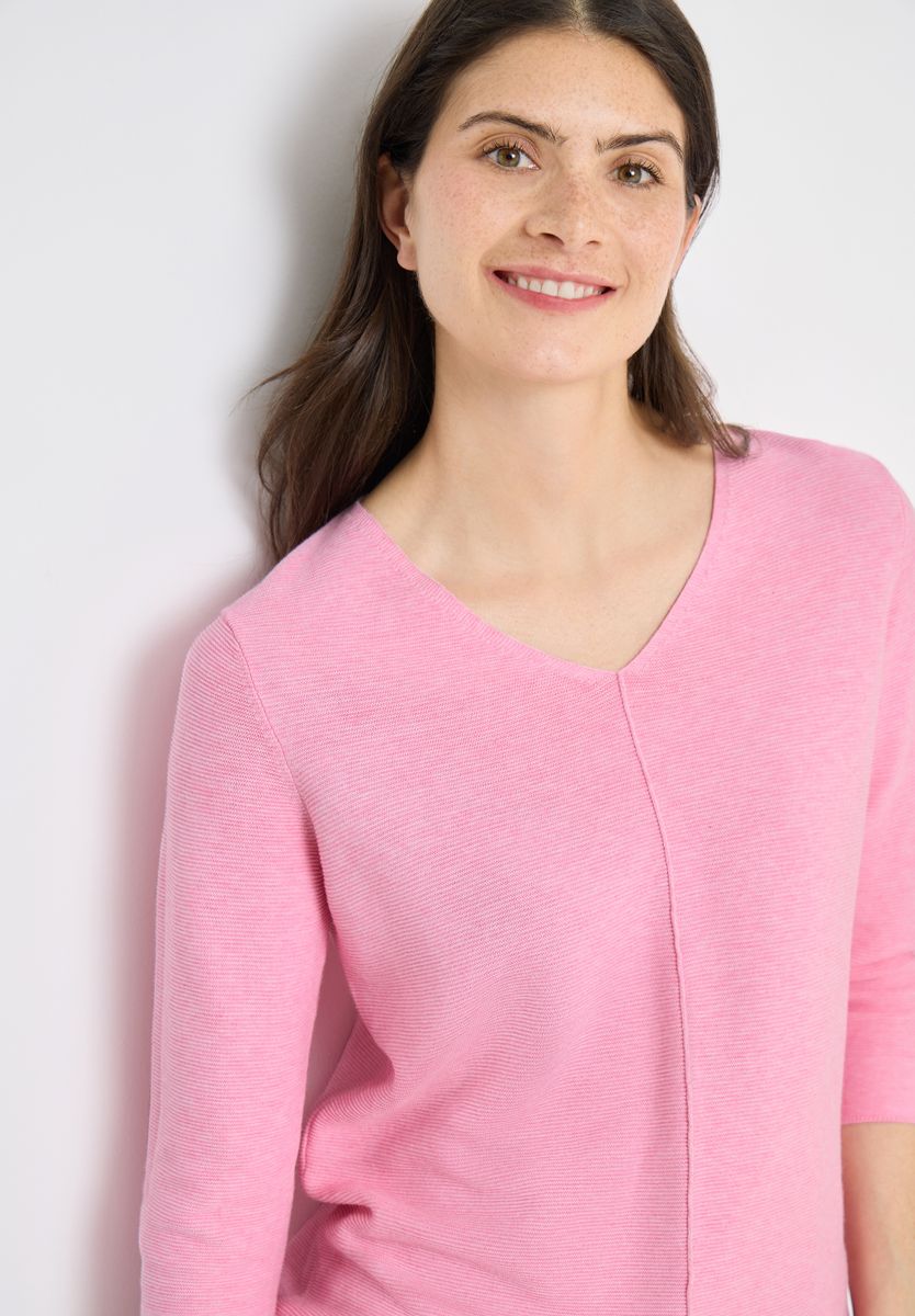 3/4-Arm Pullover mit Struktur