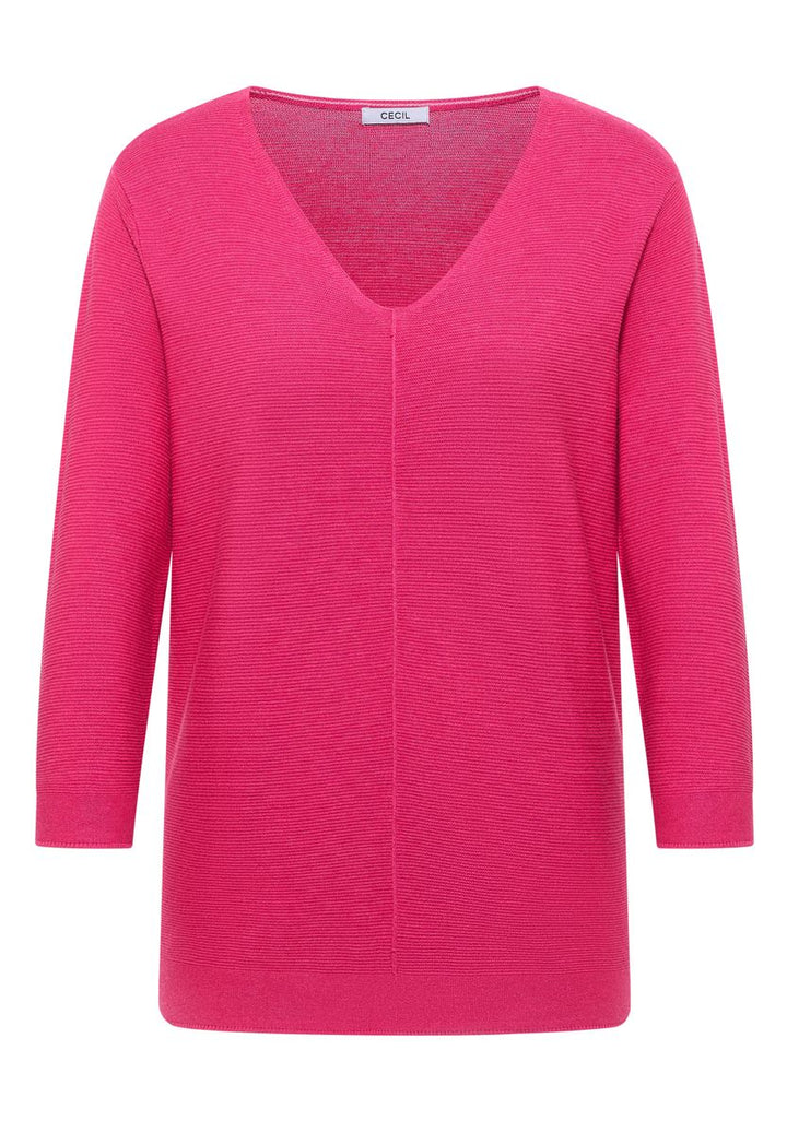 3/4-Arm Pullover mit Struktur