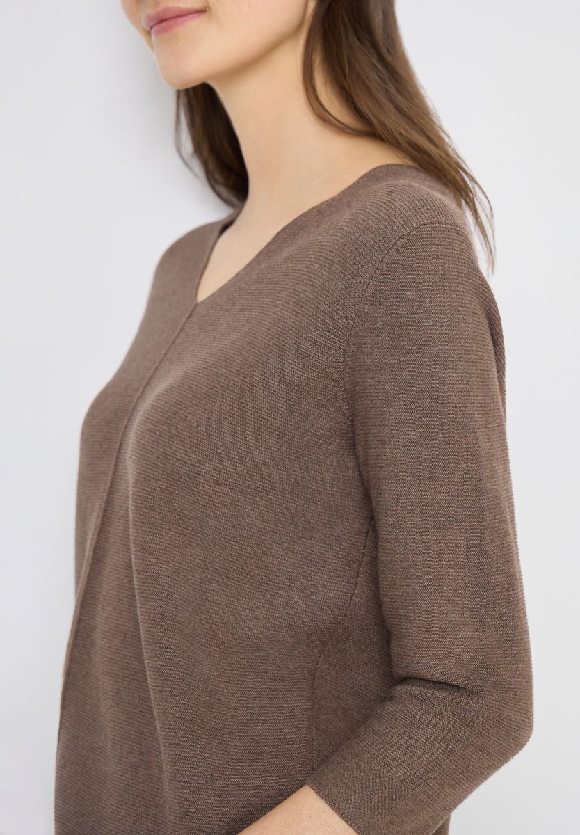 3/4-Arm Pullover mit Struktur