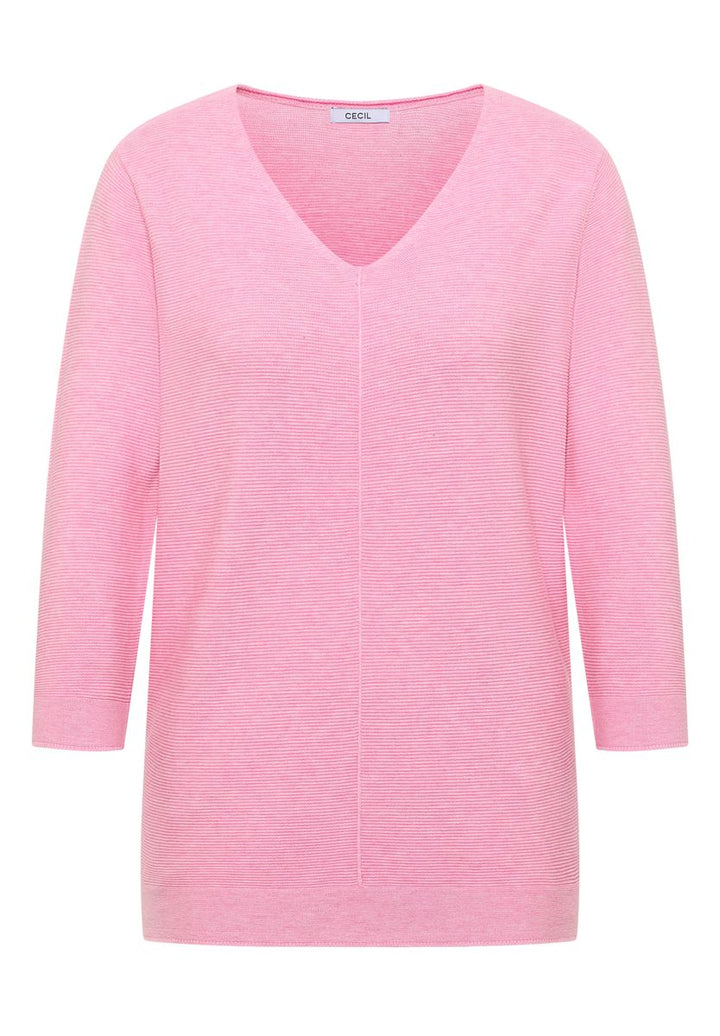 3/4-Arm Pullover mit Struktur