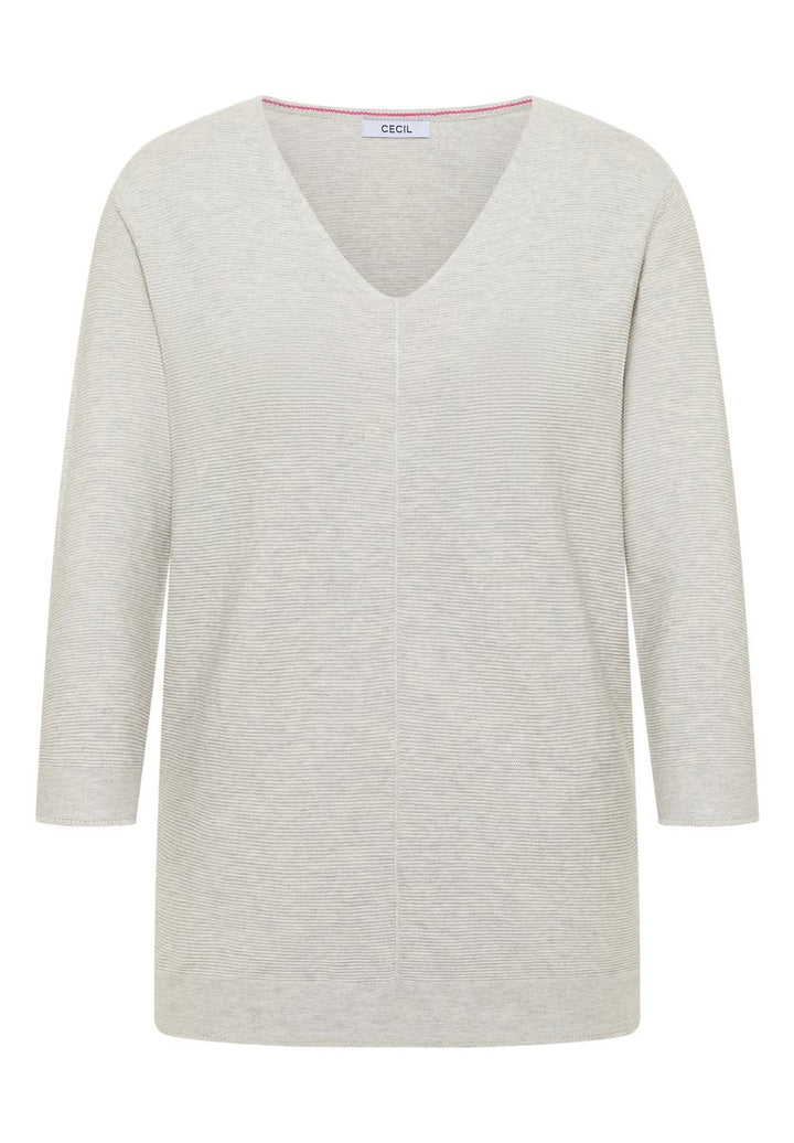 3/4-Arm Pullover mit Struktur