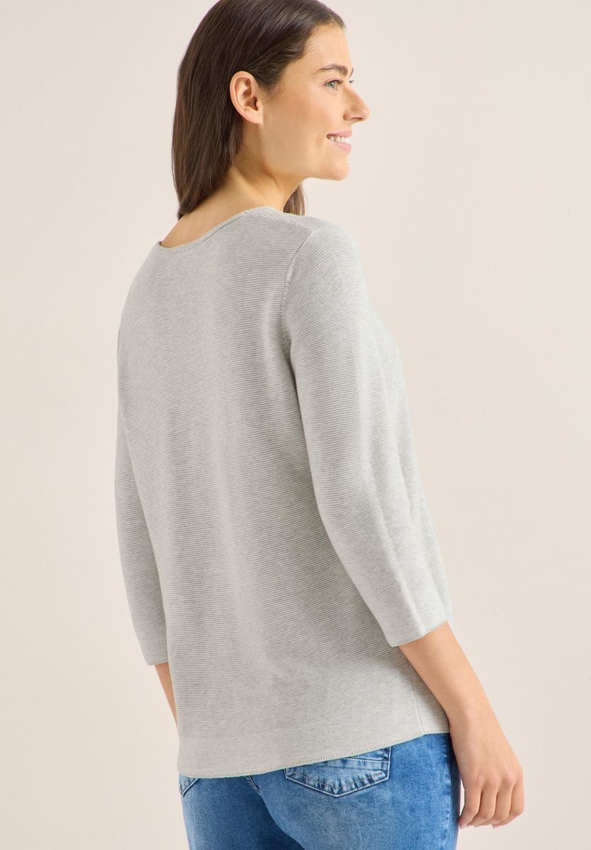 3/4-Arm Pullover mit Struktur
