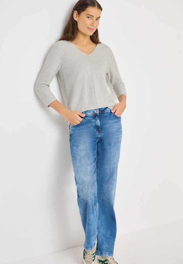 3/4-Arm Pullover mit Struktur