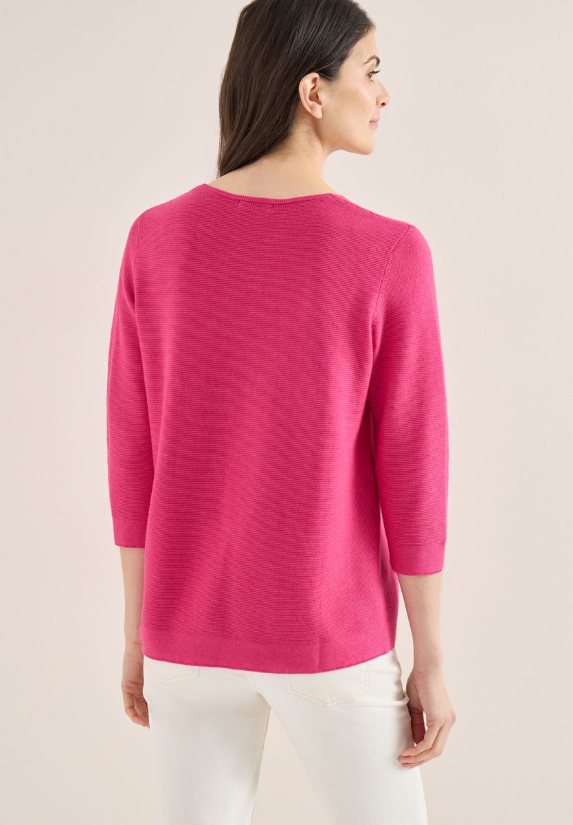 3/4-Arm Pullover mit Struktur