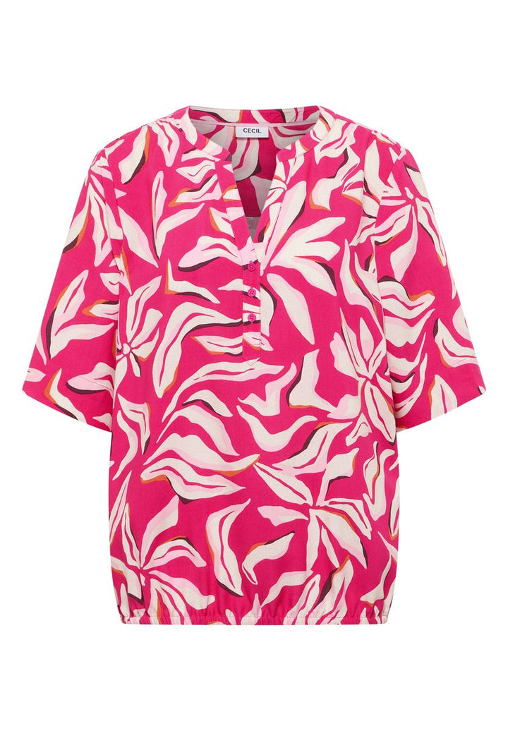 Kurzarm Bluse mit floralem Muster
