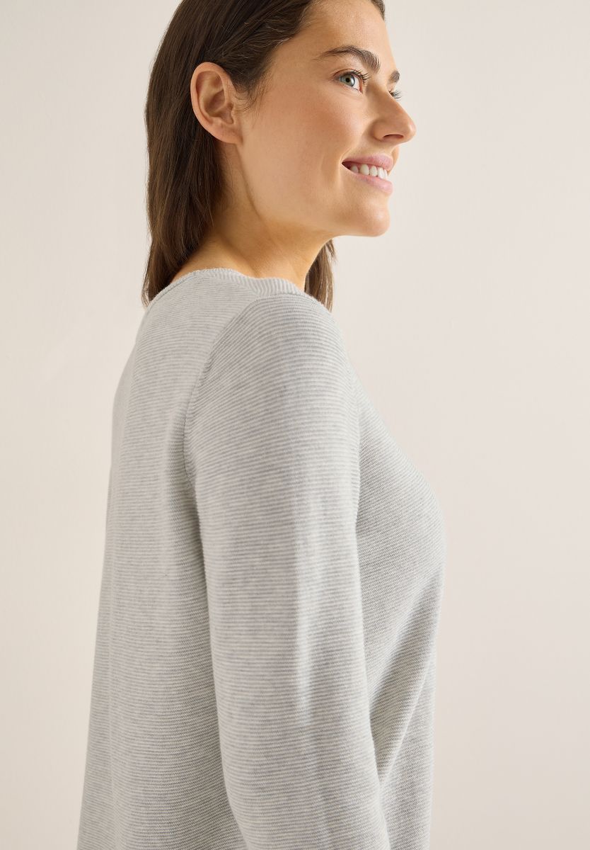 3/4-Arm Pullover mit Struktur