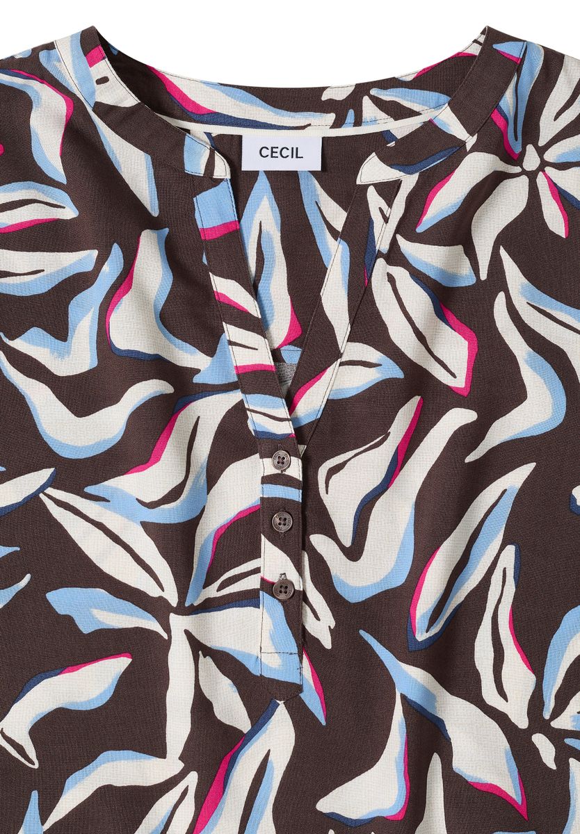Kurzarm Bluse mit floralem Muster