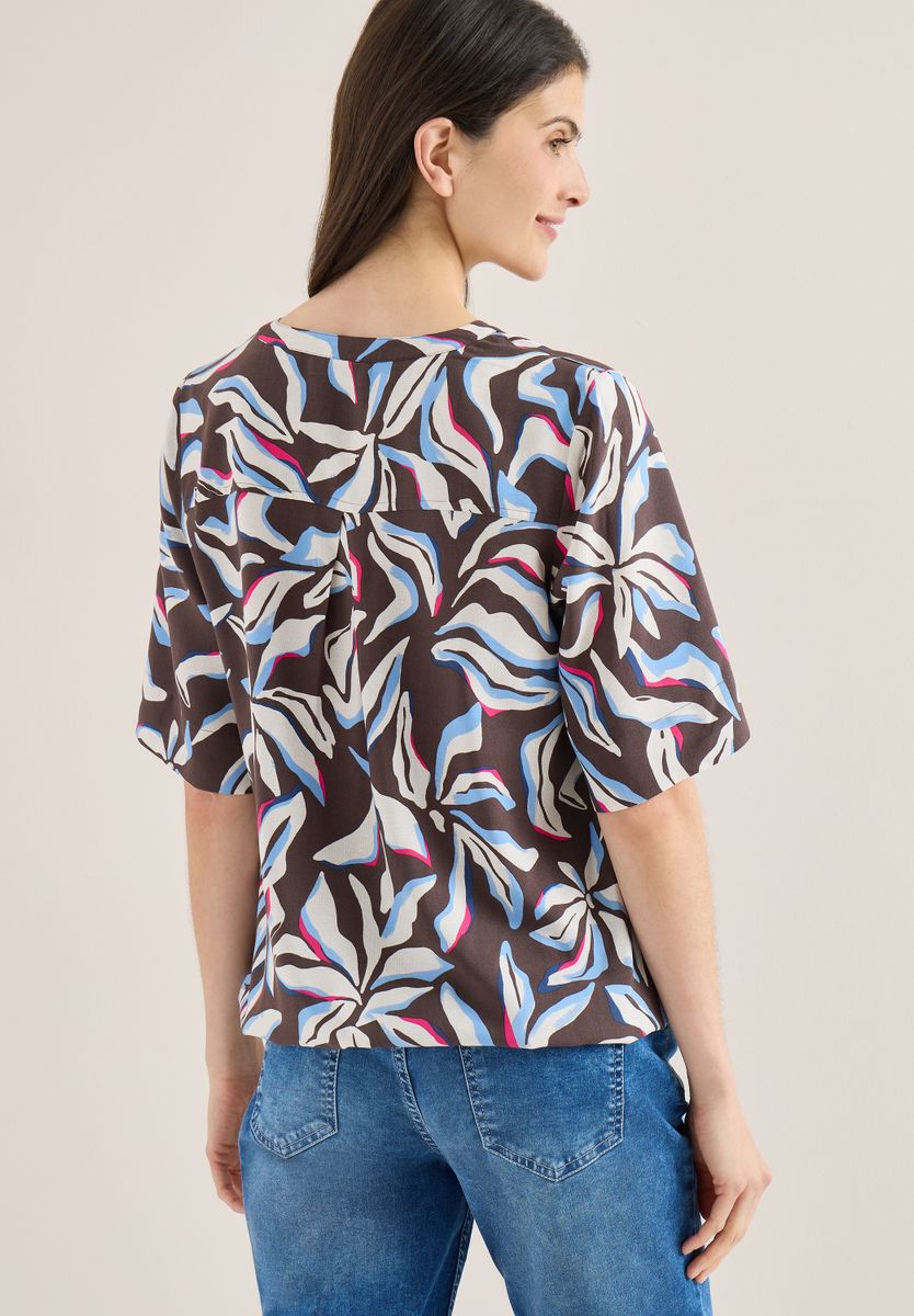 Kurzarm Bluse mit floralem Muster