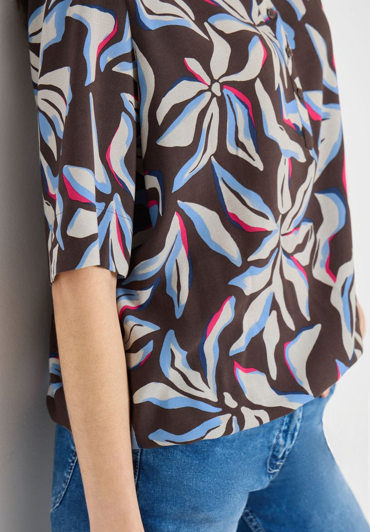 Kurzarm Bluse mit floralem Muster