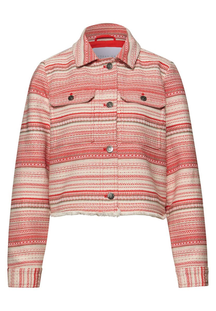 Jacke mit Streifen in Bouclé Qualität