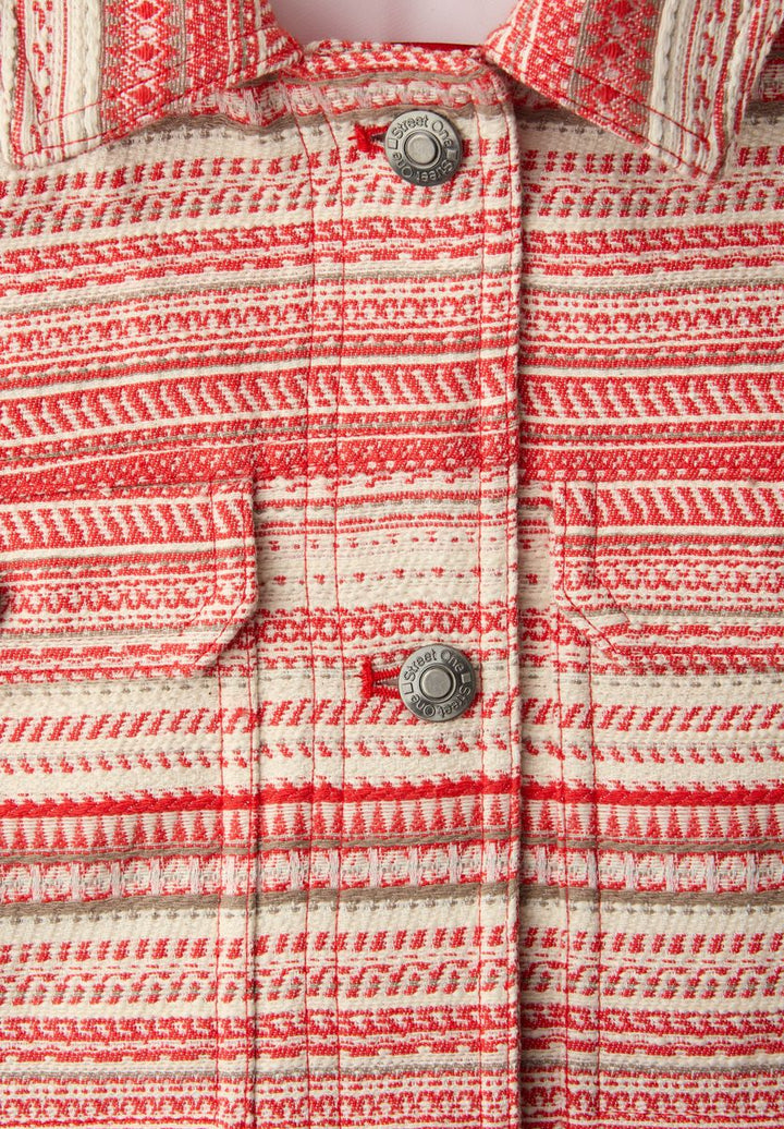 Jacke mit Streifen in Bouclé Qualität